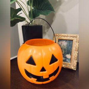 General Foam Plastic Blow Mold Pumpkin Pail Halloween Bucket Jack-O-Lantern ~USA